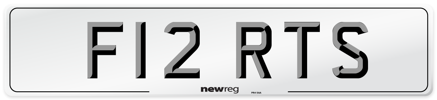 F12 RTS Number Plate from New Reg